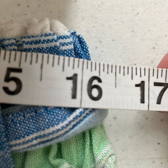 Indigo Rain 100% Linen Wide Leg Pants Pull On Belted Split Hem Sz Large Striped - Picture 5 of 7